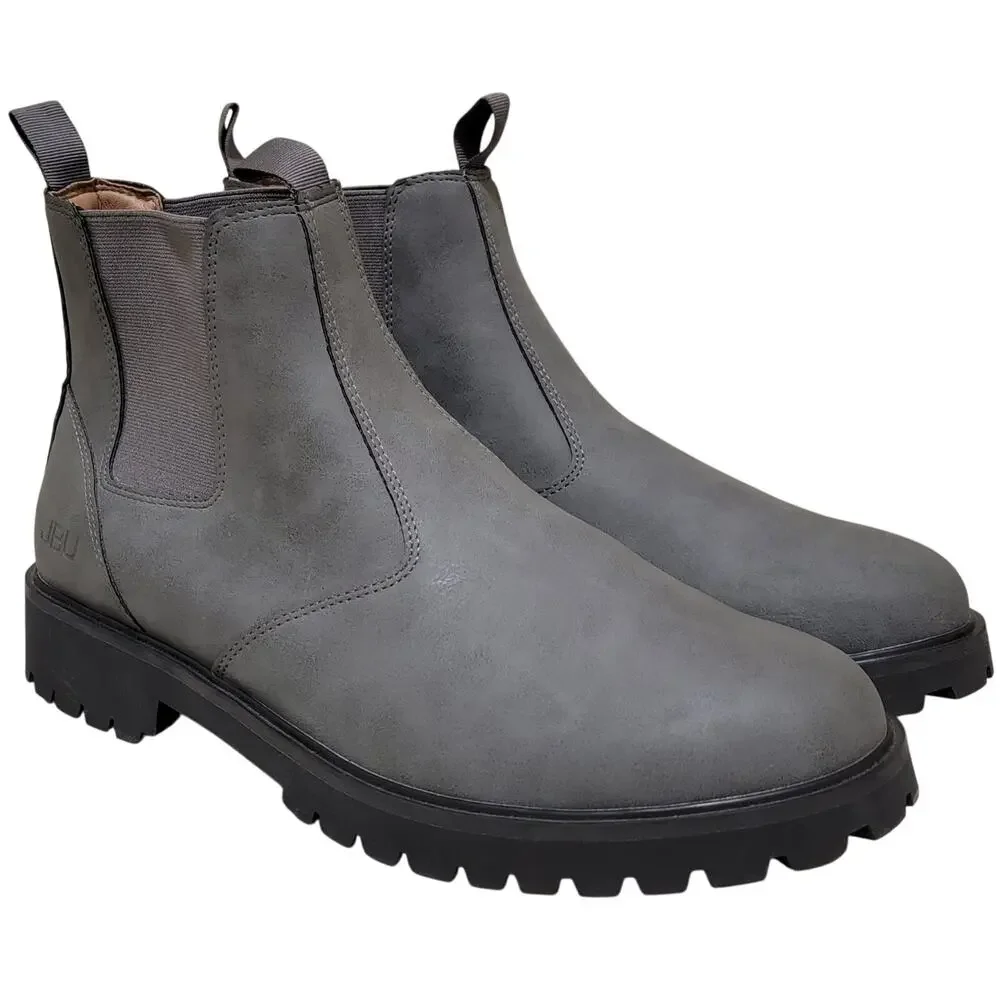JBU Men Chelsea Ankle Boots Kai Water Resistant Size US 11M Grey Faux Leather